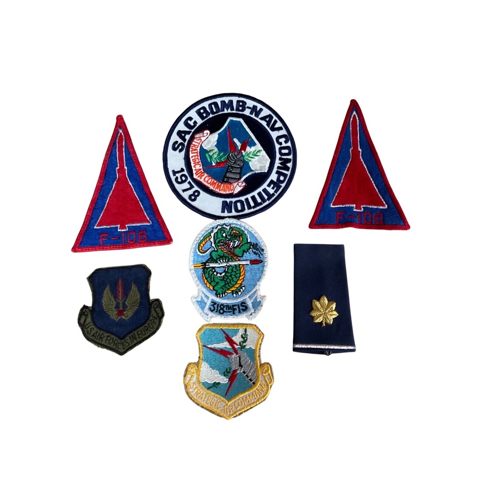 1970s Vintage US Air Force Military Patch Lot F-106 SAC 318th FIS Cold War USAF